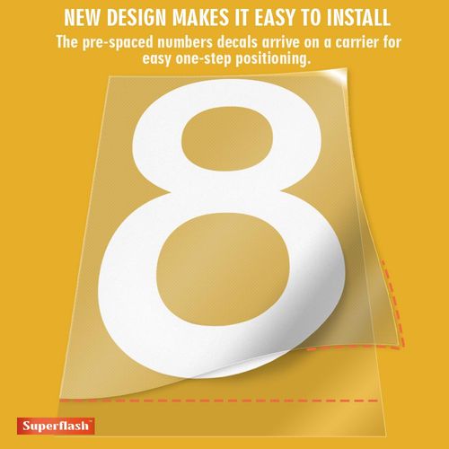 4 inch Reflective Mailbox Numbers for Outside Sticker, Modern Mailbox Number (0-9, 4 Sets) Premium Decal Die Cut and Pre-Spaced - for House, Trash Cans - Self Adhesive Numbers