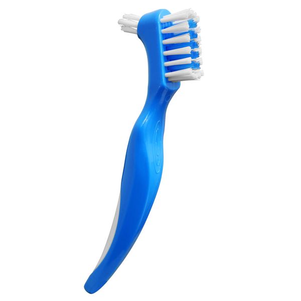 RE-GEN Double Sided Easy Grip Ergonomic Multipurpose Denture Dental Care Cleaning Brush Tool