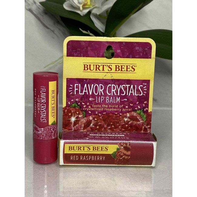 Burt's Bees Flavor Crystals 100% Natural Lip Balm, Red Raspberry with Beeswax