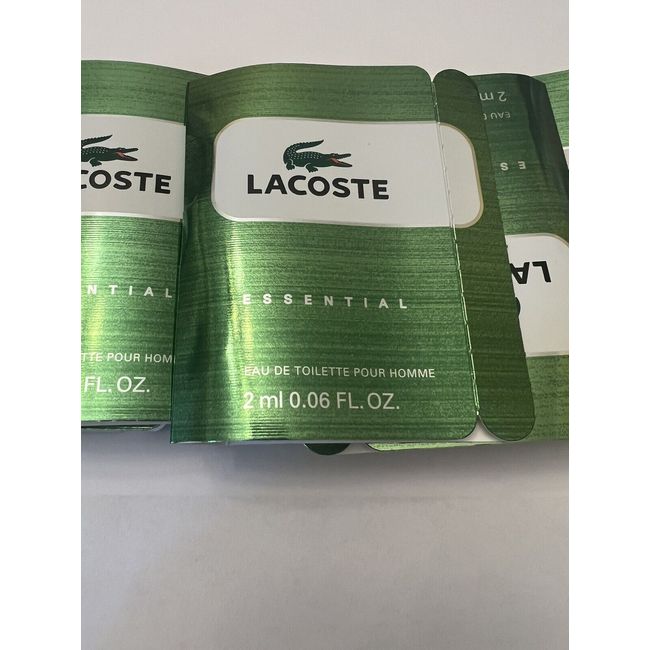 2 X Lacoste Essential EDT Sample Carded Spray Vial 2 ml/.06oz