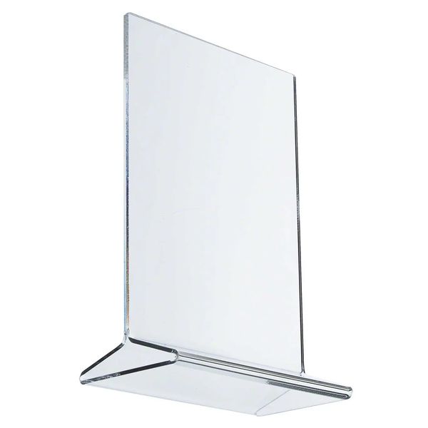 Thunder Group PLMH003 5" x 7" Standard Acrylic Table Card Holder Clear