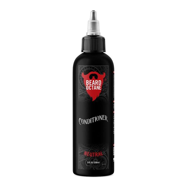 Beard Octane - Neutral Beard Conditioner - 8 oz. - Repair Damaged Hair and Softens - Hight Quality Ingredients with Biotin - Handcrafted in the USA