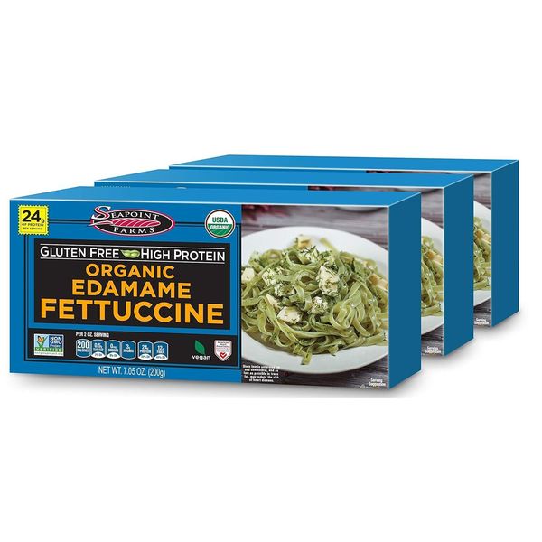 Seapoint Farms Organic Edamame Fettuccini Plant Based High Protein Pasta 21Oz