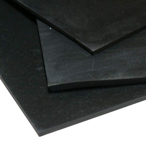 Neoprene Sheet, 60A Durometer, Smooth Finish, No Backing, Black, 0.125" Thickness, 12" Width, 12" Length