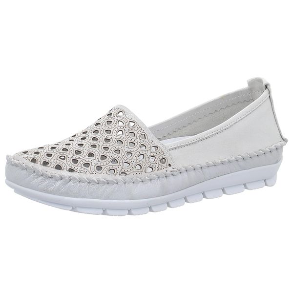 Gemini Damen Slipper GLANZNAPPA Weiss Gr. 40