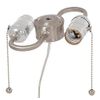 B&P Lamp® 2-Light S Type Cluster Body with Pull Chain Sockets, Satin Nickel Finish