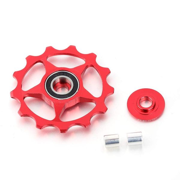 11T/13T Derailleur Pulley Aluminium Alloy Wheel Rear Derailleur Pulley Wheel Pulley (13T Red)