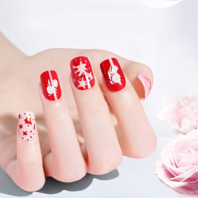 Embossed Rose Sticker Nail Art/ Flowers 3D Decorative Peel off