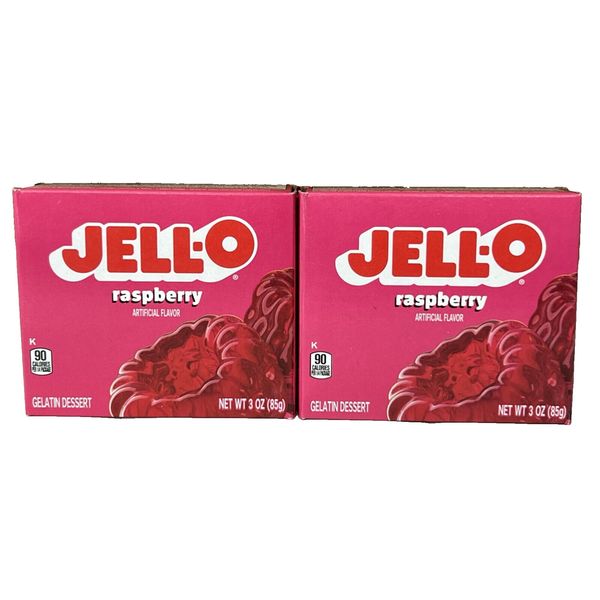 Jello Raspberry Gelatin Dessert 3 oz ( 2 Boxes )