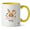 Hippowarehouse Personalised Easter Bunny Childrens Illustration Printed Mug Various Colour Options Ceramic Cup Kitchenware 11oz