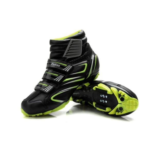 Radschuhe Winter Fahrradschuhe MTB Radsportschuhe Herren/Damen rutschfeste kompatibles Shimano SPD-System - Grün 46 EU