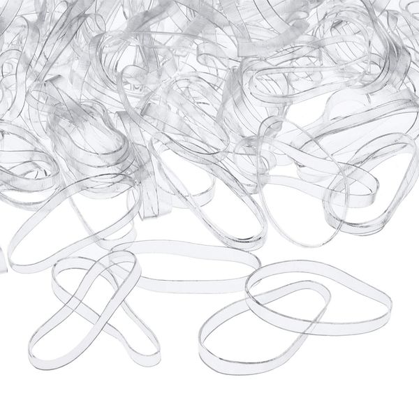 EBOOT 3 mm Clear Elastic Bands Hair Rubber Bands 500 Pieces Transparent TPU Pack of 500