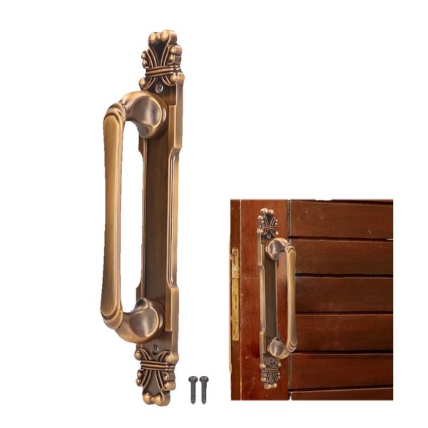 Wardrobe Door Handle,European Style Door Pull Handle with Back Plate,Rustic Barn Door Grab Antique Cabinet Pull Knobs Handles Barn Shed Toilet Door Sliding Handles for Home,11x1.7x2.2inch