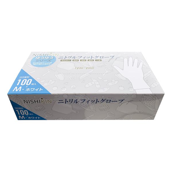 Nishikin Nitrile Glove (Medium, White)