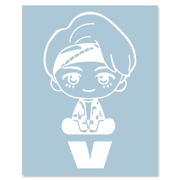 Only the pattern left sticker S "V" White 120W