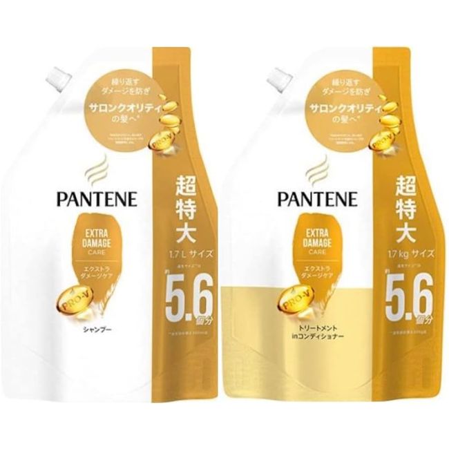 Pantene Extra Damage Care Shampoo &amp; Treatment Conditioner Refill Large Capacity Extra Large Size 1700ml