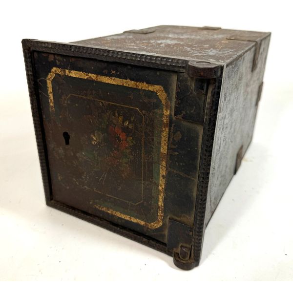 Vintage 10.5" Steel Iron Metal Hidden Personal Wall Floor Safe Lock Box NO KEY