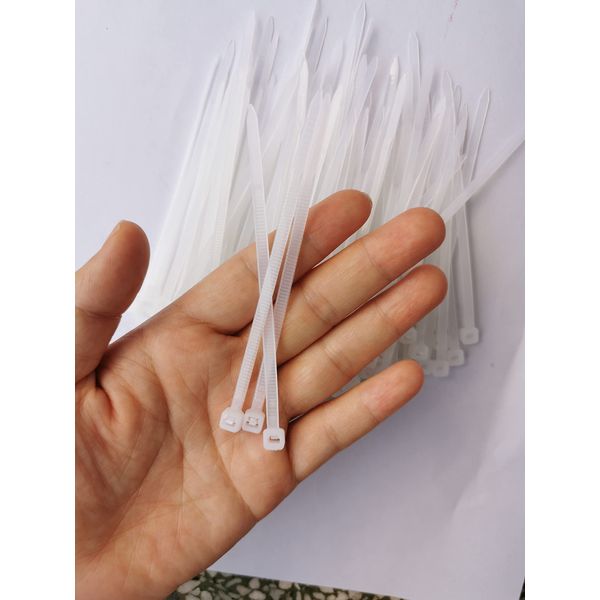 Retec Cable Zip Ties 100 Pack of White Self Locking Small Nylon Cable Wire Ties 48lbs Strength, Nylon Tie Wraps in White Indoor and Outdoor UV Resistant 100mm X 3.6mm