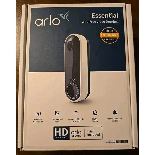 Arlo Essential Wirefree Doorbell Camera AVD2001 Refurbished For Parts/ Not Work