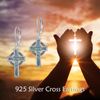 YFN Celtic Cross Sterling Silver Triquetra Trinity Abalone Shell Dangle Drop Earrings