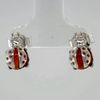 BALTIC AMBER, Cognac / Brown, Ladybug, Post EARRINGS, 925 STERLING SILVER #5011e
