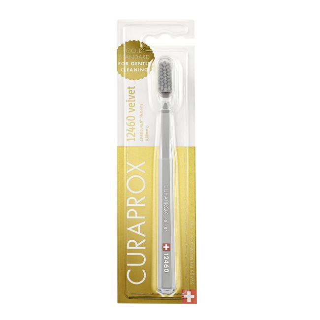 Curaprox CS12460 Toothbrush Velvet Handle Color (Gray)