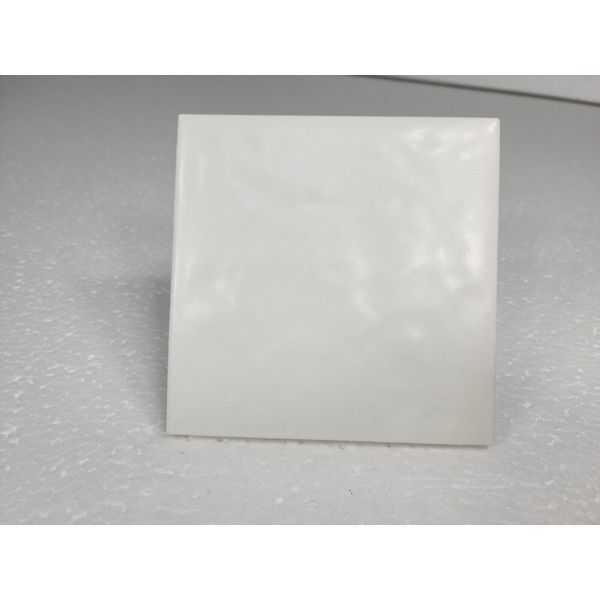Vintage White Ceramic Tile 4.25 in Subway Square Rippled Matte Potters Touch