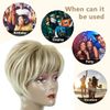 PHOCAS Pixie Cut Wigs Short Stylish Fluffy Layer Wig None Lace Replacement Wig with Bangs for Women Brown Mix Blonde Wig Short