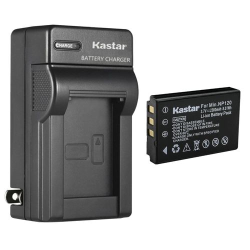 Kastar 1-Pack Battery and AC Wall Charger Replacement for Minolta NP-120 Battery, Minolta MN80NV, MN88NV, MN90NV, MN200NV, MN220NV 1080p Full HD, MN4K40NV 4K Ultra HD 30 MP IR Night Vision Camcorder