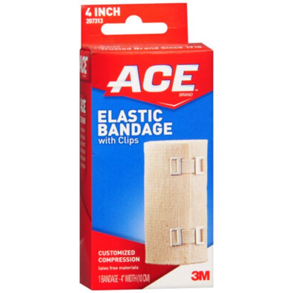 ACE ELASTIC BANDAGE W/CLIP 4 INCH