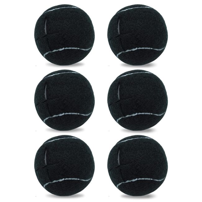 Magicorange 6 PCS Precut Walker Tennis Balls for Furniture Legs and Floor Protection, Heavy Duty Long Lasting Felt Pad Glide Coverings (Black)