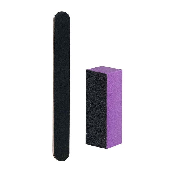 Nail File and Buffer Block, Professional Manicure Tools Kits, 100/180 Grit, Black Nail Pedicure File and Sanding Buffing Grinding Plisher File