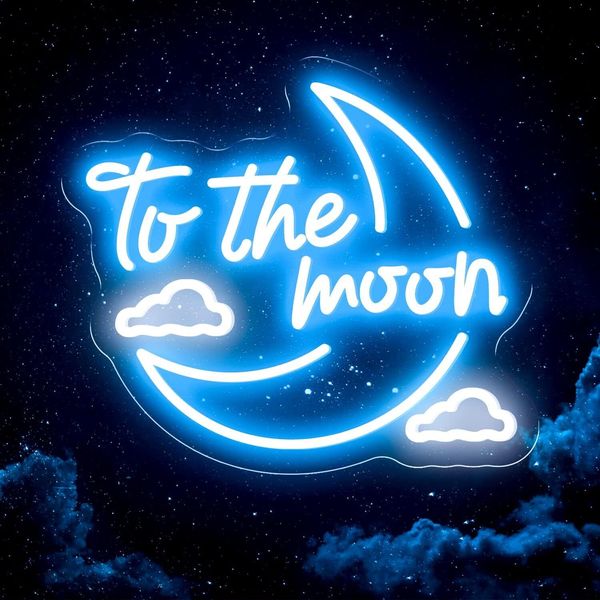 THE MOON Neon Sign for Nursery Bedroom For Party,Room,Living Room Decor