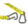 Navyline 3-Point Lifeline Safety Lead with 3 Carabiners - Yellow, D-Shape, Twist Lock, Boat Equipment, Climbing
