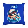I'm 2 old beautiful boy 2nd Birthday 2, inflatable pool Throw Pillow