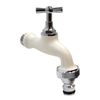 S&M COLORTAPS 590227 Adjustable Garden Tap ½ White with Automatic Hose Outlet