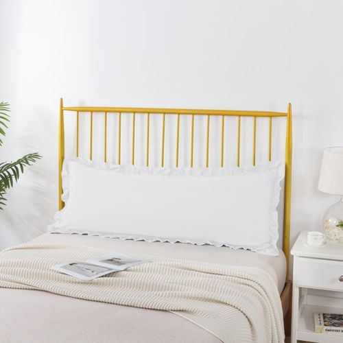 KAIANG 1 Pack Body Size Ruffled Chic Boho Pillow Cases Washed Microfiber Fabric, Soft Wrinkle Resistant Breathable Envelope Closure Pillow Covers, 20x54 Inches (White)