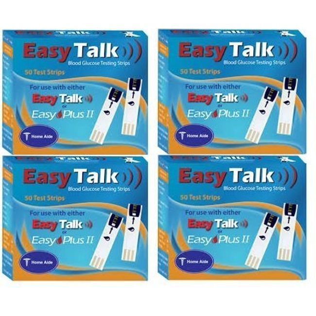 Easy Talk Blood Glucose Test Strips 200Ct Bundle Deal (4 boxes of 50Ct = 200CT Total)