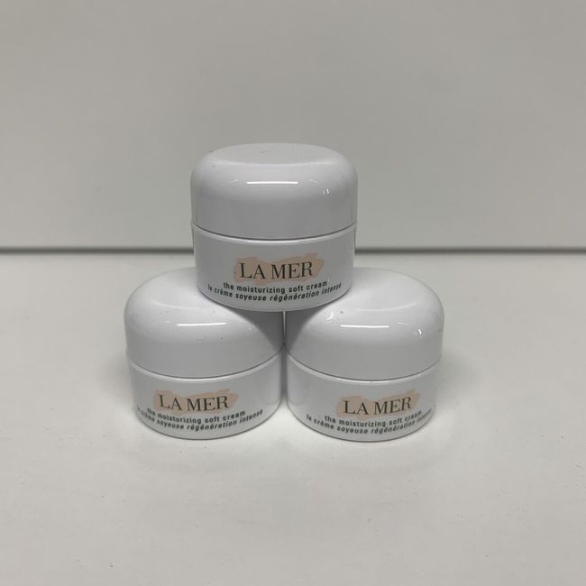 3 X La Mer Moisturizing Soft Cream TRAVEL SIZE  .12 oz/3.5 ml fresh