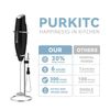 Milk Frother Handheld Detachable with Egg Beating Head, Stand. BLACK