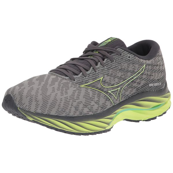 Mizuno Men's Wave Rider 26 | Neutral Running Shoe | Ultimte Grey/Neo Lime | US 12