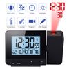 Projection Alarm Clock LED Display Projector Clock with Backlight Battery Powered Rotate Alarm Clock (Black)