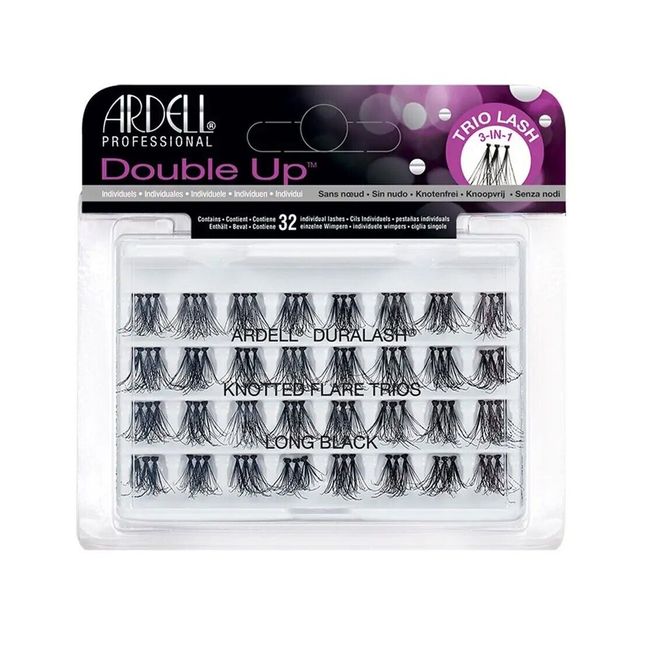 Lot 4 - ARDELL Knotted Double Trios Individual Flare Lashes Flares Long