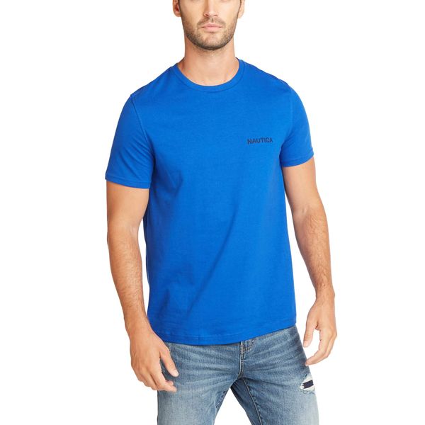 Nautica Men's Short Sleeve Crew Neck T-Shirt, Bright Cobalt Solid, Large