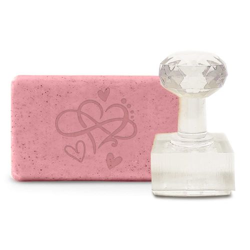 CRASPIRE Handmade Soap Stamp Heart Acrylic Soap Stamp with 1.57" Removable Handle Embossing Soap Stamps Soap Making for Cookie Clay Pottery Biscuits Gummier DIY Arts Crafts