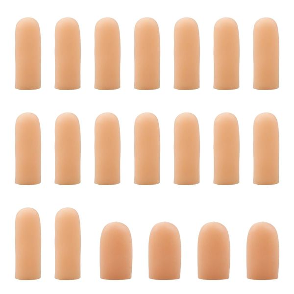 Luckious 20 PCS Gel Finger Cots - Silicone Finger Protectors and Sleeves for Dry Skin and More