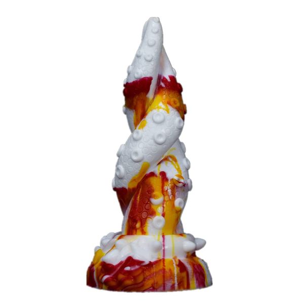 Dildo, Women's, Thick, Rainbow, Tentacle Dildo with Strong Suction Cups, Development, Length 7.7 inches (19.5 cm), Insertion Depth 6.5 inches (16.5 cm), Maximum Diameter 2.2 inches (5.5 cm), Convex Design, G-Spot Stimulation, Expansion, Unisex, Soft Silic