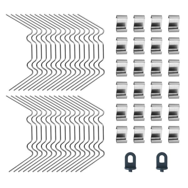 Flintronic 108 Pcs Greenhouse Glass Clips, Stainless Steel Greenhouse Glass Pane Fixing Clips, Greenhouse Spring Clips with 53 Pcs Greenhouse Glazing W Wire Clips & 53 Pcs Greenhouse Z Overlap Clips