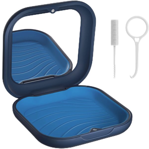 xuanli Mouthpiece Case, Retainer Case, with Mirror, Orthodontic Case, Mouthpiece Holder, Partial Denture Case, Portable, Magnetic Closure, Storage Case, For Outdoor/Outdoor