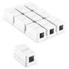 NavePoint Keystone Jack Surface-Mount Box 1-Port White, 10-Pack